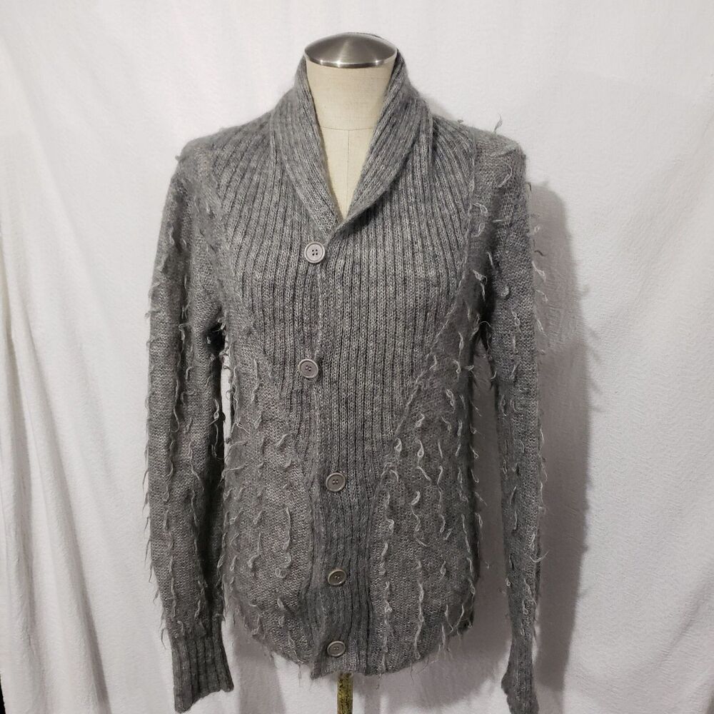 Emporio Armani Gray Sweater Cardigan Jacket Buttons 38/ US 8-10 Made in ITALY